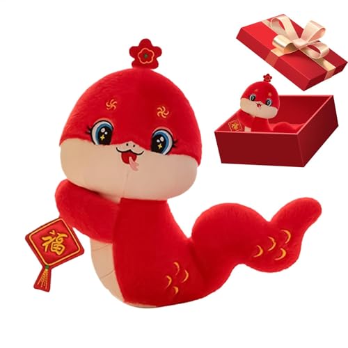 Snake Festival Spring Snake Plush, Plush Toys Snake Snake Plush Plüschtier Red Snake Plashie Plüsch Schlange Spielzeug für chinesisches Maskottchen Plüschpuppe Frühlingsfest Plüschpuppe von Generic