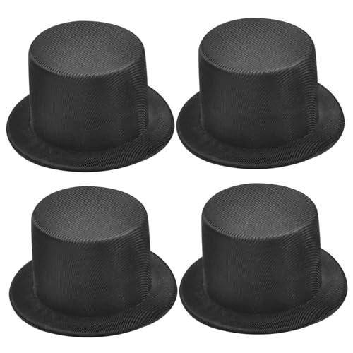 Snowman Hats Black Mini Top Hats Miniatur Top Hut Ornamente kleine Top -Hut -Weihnachtshüte für Handwerk Snowman Dekoration Party Handwerk DIY Supplies 4pcs von Generic