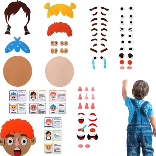 Social Emotional Learning Toy - Filz Emoticon Kit, Gesichtsspiele | Multiplayer SEL Toy, Interactive Emotionserkennung Aktivität für Kinder, Schule, Therapie und Sonderpädagogik von Generic