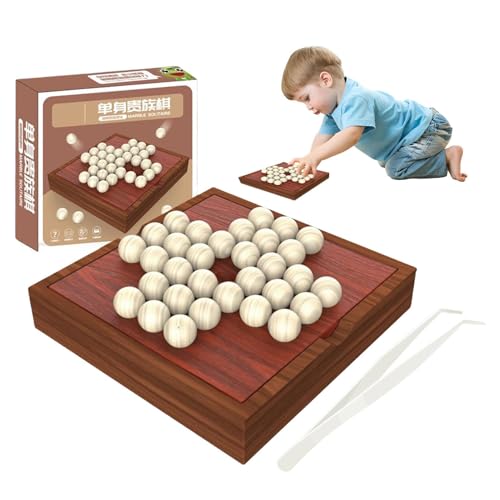 Solitaire Brettspiel - Holzdreieck Marble Peg Game | Reise, Gedächtnis und Schachspielzeug für Kinder und Erwachsene, handgefertigtes Tischspiel, Couchtischdekoration, Einzelspieler -Gehir Solitaire Brettspiel - Holzdreieck Marble Peg Game | Reise, Gedächtnis und Schachspielzeug für Kinder und Erwachsene, handgefertigtes Tischspiel, Couchtischdekoration, Einzelspieler -Gehir von Generic