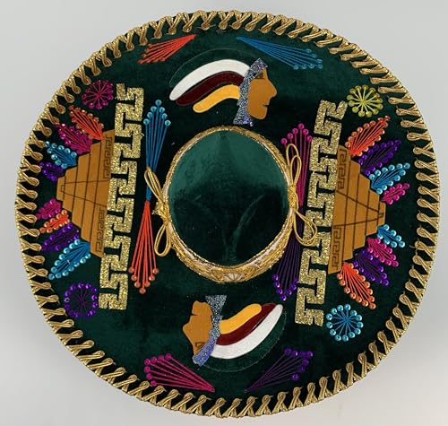 Sombrero Mariachi Hut aus Mexiko INDIO in grün und gold Farbkombianation in 5 Größe (M SIZE) von Generic