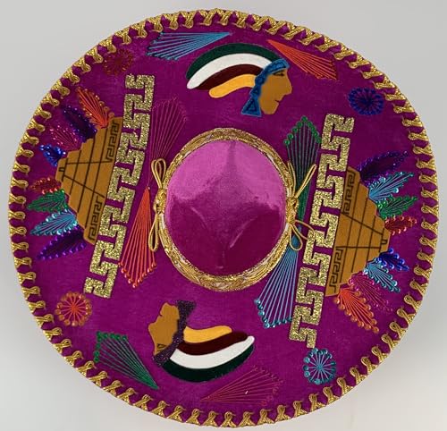 Sombrero Mariachi Hut aus Mexiko INDIO in rosa und gold Farbkombianation in 5 Größe (M SIZE) von Generic