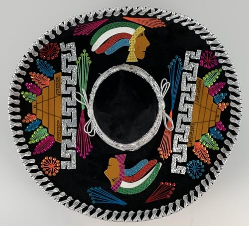 Sombrero Mariachi Hut aus Mexiko INDIO in schwarz und silber Farbkombianation in 5 Größe (M SIZE) von Generic