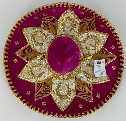 Sombrero Mariachi Hut aus Mexiko in rosa und gold Farbkombianation in 5 Größe (XS SIZE) von Generic