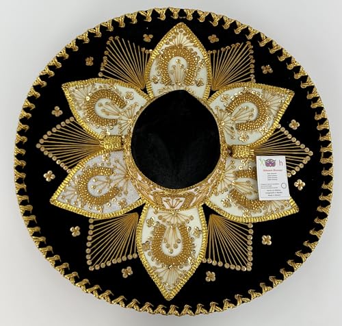 Sombrero Mariachi Hut aus Mexiko in schwarz und gold Farbkombianation in 5 Größe (M SIZE) von Generic