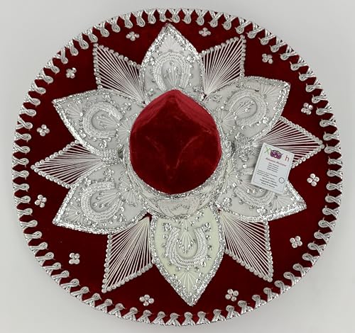 Sombrero Mariachi Hut in rot und silber Farbkombianation in S SIZE aus Mexiko Sombrero Mariachi Hut in rot und silber Farbkombianation in S SIZE aus Mexiko von Generic