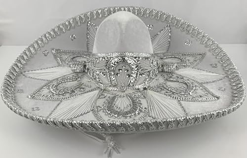 Sombrero Mariachi Hut in weiss und silber Farbkombianation aus Mexiko in L Größe Sombrero Mariachi Hut in weiss und silber Farbkombianation aus Mexiko in L Größe von Generic