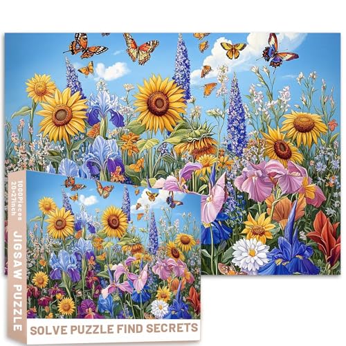 Sonnenblumen-Iris-Garten-Puzzle, 1000 Teile, Kolibris, Buntstift, Zeichnen, Kunst, anspruchsvolle Familienaktivitäten, Spiele, bunt, DIY-Bastelpuzzle für Heimdekoration, Geschenke Sonnenblumen-Iris-Garten-Puzzle, 1000 Teile, Kolibris, Buntstift, Zeichnen, Kunst, anspruchsvolle Familienaktivitäten, Spiele, bunt, DIY-Bastelpuzzle für Heimdekoration, Geschenke von Generic
