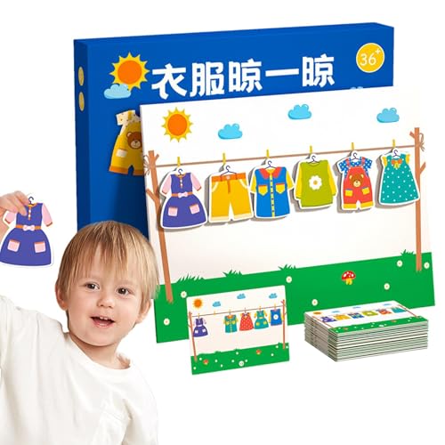 Sortierspielzeug für Kleinkinder, Farbsortierung, Denkspiele für Kleinkinder, magnetisches Trocknen von Kleidung, Konzentrationstraining, für und Mädchen von 4 bis 6 Jahren, Bildung von Generic