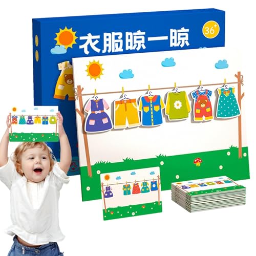 Sortierspielzeug für Kleinkinder, Farbsortierung – Denkspiele für Kleinkinder, Konzentrationstraining für Kleinkinder für die Bildung, magnetisches Trocknungsspiel für die Kleidung Sortierspielzeug für Kleinkinder, Farbsortierung – Denkspiele für Kleinkinder, Konzentrationstraining für Kleinkinder für die Bildung, magnetisches Trocknungsspiel für die Kleidung von Generic
