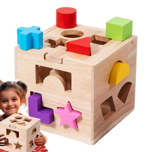 Sortiertes Puzzle-Spielzeug, Holzpuzzle in Form | Sortierwürfel aus Holz, Sortierwürfel in Form eines Blocks, klassisches buntes Lernspielzeug mit 13 Formen für Jungen Sortiertes Puzzle-Spielzeug, Holzpuzzle in Form | Sortierwürfel aus Holz, Sortierwürfel in Form eines Blocks, klassisches buntes Lernspielzeug mit 13 Formen für Jungen von Generic
