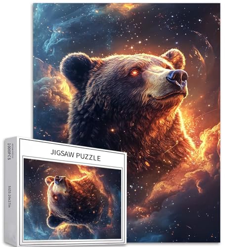 Space Bear Puzzle für Erwachsene, 1000 Teile, Neonfarben-Szene, Kunst-Puzzle, herausfordernde Familienaktivitäten, buntes Bastelpuzzle für Heimdekoration, Geschenke, 50 x 70 cm Space Bear Puzzle für Erwachsene, 1000 Teile, Neonfarben-Szene, Kunst-Puzzle, herausfordernde Familienaktivitäten, buntes Bastelpuzzle für Heimdekoration, Geschenke, 50 x 70 cm von Generic