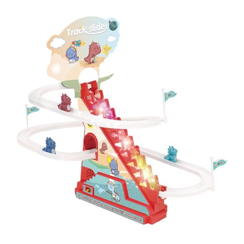 Spannendes Rollenspielzeug für Kinder, Dinosaurierbahnspiele und automatische Treppensteigerspielzeuge, Puzzlespielzeugsets fördern die Fantasie von Kindern ab 3 Jahren! QkA358 (B, One Size) von Generic