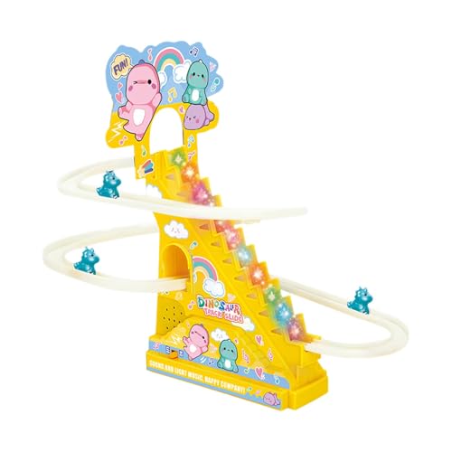 Spannendes Rollenspielzeug für Kinder, Dinosaurierbahnspiele und automatische Treppensteigerspielzeuge, Puzzlespielzeugsets fördern die Fantasie von Kindern ab 3 Jahren! QkA359 (White, 24X15X27CM) von Generic