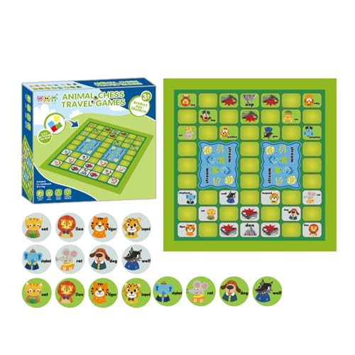 Spannendes Tier-Brettspiel für die Familie. Interaktives Strategiespiel für alle Altersgruppen. Spielerlebnis zur Förderung von Kreativität und Teamwork. Robuste (Green, 22x24cm) von Generic