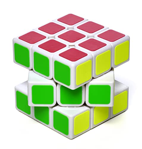 Speed Cube 3x3 Würfel, Magic Cube, Knöchel, Kinderspielzeug zum Stapeln, Weiß, zauberwürfel, handlich und schnell Magic Cube von Generic
