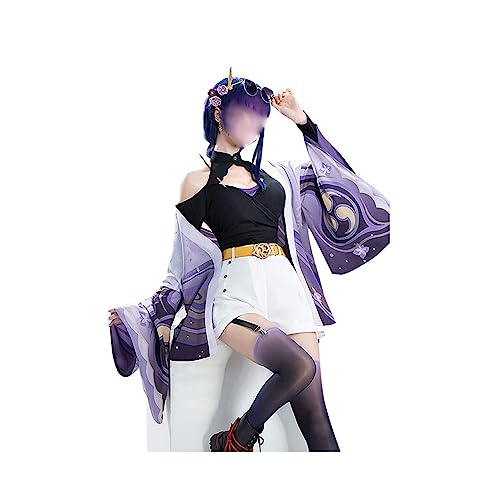 Spiel Raiden Shogun Cosplay Kostüm Beelzebul Uniform Halloween Party Outfits,3XL-Set von Generic