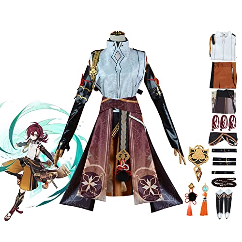 Spiel Shikanoin Heizou Cosplay Kostüm Halloween Party Uniform Anzüge mit Zubehör,S-Set von Generic