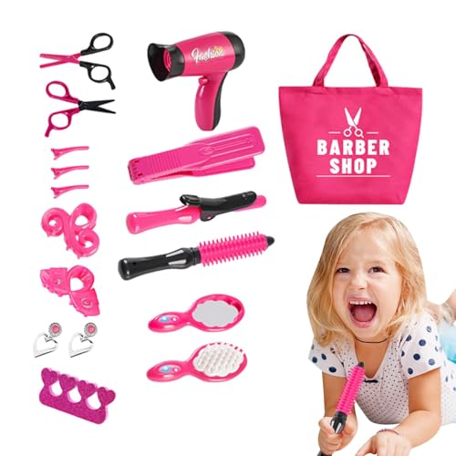Spielen Sie Frisesiegeset, Tun Sie Sich Vor, Friseurseset - Kinderhaar Salon Spiel Set Für Mädchen Spielen Haartrockner Schönheit Vor, Hair Salon Set Salon Set - Make -up -Set Für Unterhaltung, Rollen von Generic