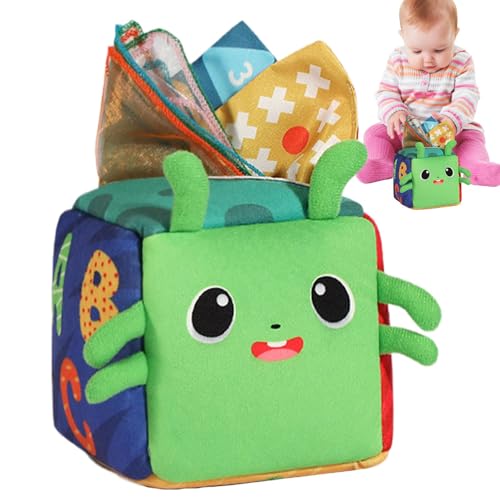 Spielen Sie Taschentuchbox für Kinder, Spielzeug mit Cartoon-Textur, sensorische Aktivitäten | Frühes Lernspielzeug, Shahaland Baby-Taschentuchbox-Spielzeug, sensorisches Spielzeug für 6 Monate altes von Generic