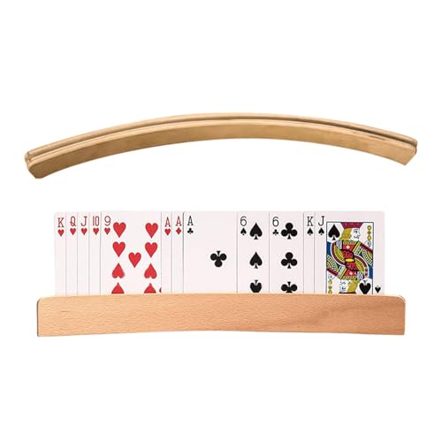 Spielkartenhalter, Kartenspielständer – 2 Stück Kartenhalter mit gebogener Brücke – Organizer für Kartenspiele, Aufbewahrungstablett für Spielkarten, Spielkartenhalter aus Holz Spielkartenhalter, Kartenspielständer – 2 Stück Kartenhalter mit gebogener Brücke – Organizer für Kartenspiele, Aufbewahrungstablett für Spielkarten, Spielkartenhalter aus Holz von Generic