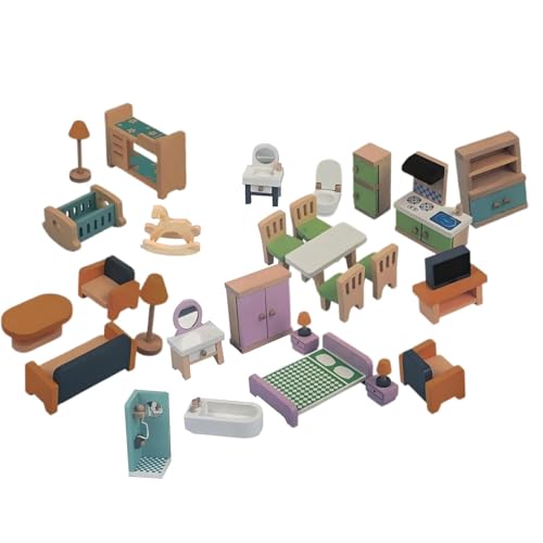 Spielmöbel-Set für Spielhaus, Miniatur-Puppenhaus-Dekoration – interaktives Spielzeug für Kleinkinder, Puppenhausmöbel, Puppenhausmöbel, von Generic
