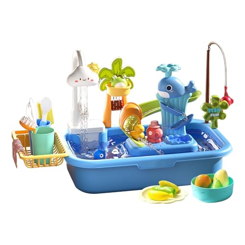 Spielspielzeug für die Spülmaschine – Spielzeug für Spülmaschine, unterirdischer Wassertisch für Kleinkinder, Küchengeräte, interaktives Reinigungsset für Kinder, Spielzeug für Spülbecken von Generic