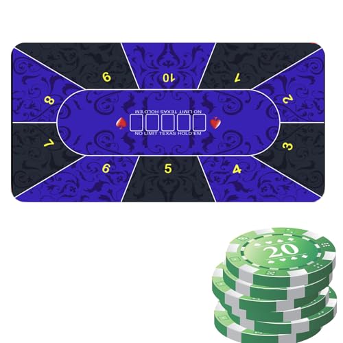 Spieltischabdeckung, große Spieltischmatte, 120 x 60 cm, rutschfeste Kartentischabdeckung, Tischmatte für Texas Holdem Poker, Spiele von Generic