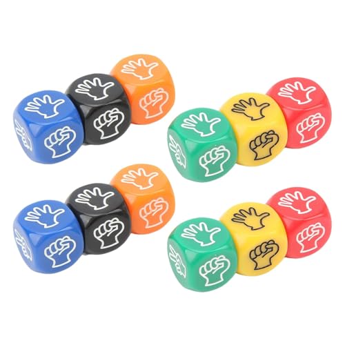 Spielwürfel für Brettspiele, Steinwürfel, Papier und Schere | Finger-Rätsel-Würfel - 12 Finger-Rätsel-Würfel, 6-seitiges Brettspiel für Erwachsene u von Generic