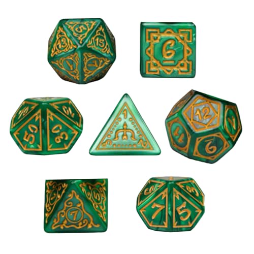 Spielwürfel zum Thema Spiel | 7 Stück polyedrische Würfel für Rollenspiele – komplettes Set in leuchtenden Farben mit magnetischer Aufbewahrungsbox für Picknick, Camping, Reise von Generic