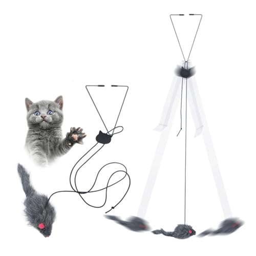 Spielzeug Salto für Katzen – Cat Toys Mousee, Interior Cat Toy | Matten für die Maustüren, die mit einem Gummiband springen, Übungen zum Spielen auf der Jagd auf Kleiderbügel, Jugu Spielzeug Salto für Katzen – Cat Toys Mousee, Interior Cat Toy | Matten für die Maustüren, die mit einem Gummiband springen, Übungen zum Spielen auf der Jagd auf Kleiderbügel, Jugu von Generic