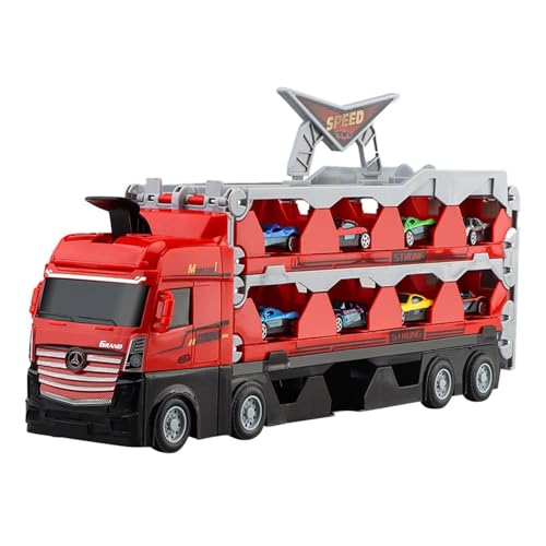 Spielzeug für Transportwagen – Metallautos mit 2 Launchern, Spielzeug-Rennwagen, zusammenklappbar, Spielzeugtransportwagen mit Doppelweg von Generic