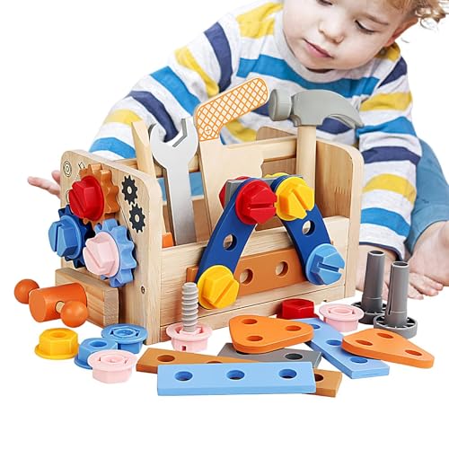 Spielzeug mit Muttern und Bolzen, Schraubenmutter für sensorisches Lernspiel und Vorschulmaterial | Praktische Ausbildung und Früherziehung, 29-teilig, Bauwesen, Aktivität von Generic
