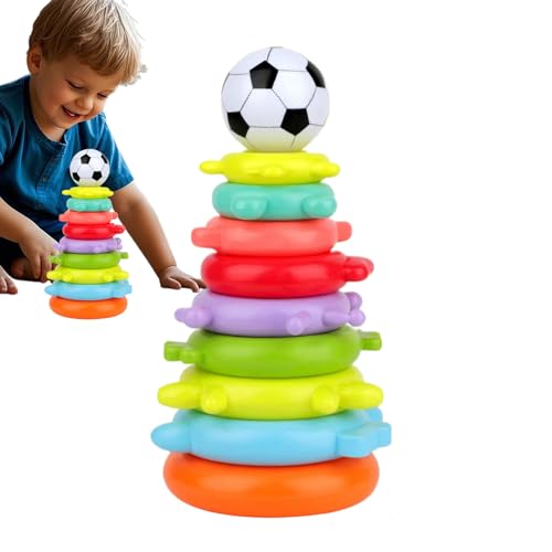 Spielzeug mit stapelbaren Ringen – 20 x 10 x 10 cm, Kunststoff, mehrfarbig, Gleichgewichtsspiel, Lernspielzeug | sicherer Turm für die Entwicklung der Krippe und der Reisefähigkeiten Spielzeug mit stapelbaren Ringen – 20 x 10 x 10 cm, Kunststoff, mehrfarbig, Gleichgewichtsspiel, Lernspielzeug | sicherer Turm für die Entwicklung der Krippe und der Reisefähigkeiten von Generic