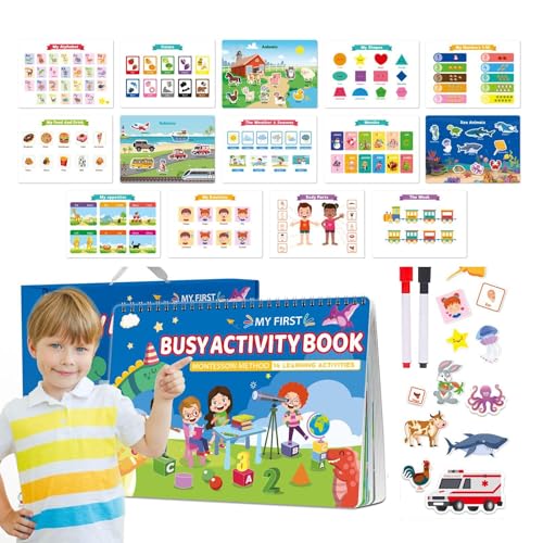 Spielzeug zum Lernen von herausfordernden Büchern, Lernaktivitätsbücher im Vorschulalter | Stickerbücher für sensorisches Reisespielzeug - Appre Kindergarten-Aktivitäten Spielzeug zum Lernen von herausfordernden Büchern, Lernaktivitätsbücher im Vorschulalter | Stickerbücher für sensorisches Reisespielzeug - Appre Kindergarten-Aktivitäten von Generic