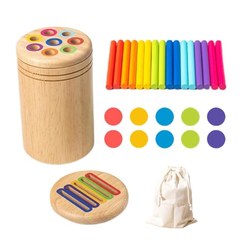 Spielzeug zum Sortieren von Farben für Kinder, sensorisches Spielzeug für Feinmotorik, Lernspielzeug mit Tassen und Holzstäbchen für das Vorschullernen - Apprenspiel Spielzeug zum Sortieren von Farben für Kinder, sensorisches Spielzeug für Feinmotorik, Lernspielzeug mit Tassen und Holzstäbchen für das Vorschullernen - Apprenspiel von Generic