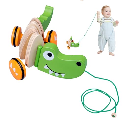 Spielzeug zum Spazierengehen, Spielzeug aus Holz zum Ziehen | Laufspielzeug aus Holz für Welpen und Kleinkinder - Push Developmental Pull Toys für Kinder mit Seil für und Mädchen Spielzeug zum Spazierengehen, Spielzeug aus Holz zum Ziehen | Laufspielzeug aus Holz für Welpen und Kleinkinder - Push Developmental Pull Toys für Kinder mit Seil für und Mädchen von Generic