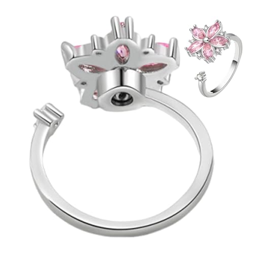 Spinner Ring – Blumen-Fingerringe – Verstellbares, rotierendes sensorisches Spielzeug für Stressabbau, Reisen, Arbeitsplatz, Klassenzimmer, Flugzeug von Generic