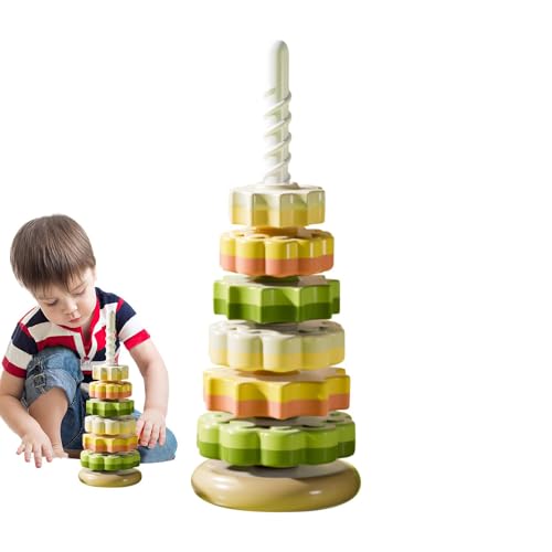 Spinner Spielzeug für Babys, stapelbare Spielzeuge für Kleinkinder, sensorisches Spielzeug, bunte stapelbare Ringe, Spinnspielzeug für Babys über 12 Monate, helfen Babys beim Greifen von Generic