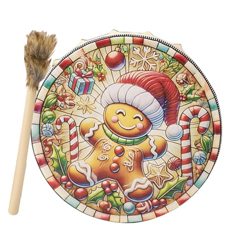 Spirit Music Shamanic Drum | Christmas Gingerbread Man Shamanic Drum | Glatte und zarte handgefertigte schamanische Trommel für Musikliebhaber und erfahrene Musiker Spirit Music Shamanic Drum | Christmas Gingerbread Man Shamanic Drum | Glatte und zarte handgefertigte schamanische Trommel für Musikliebhaber und erfahrene Musiker von Generic