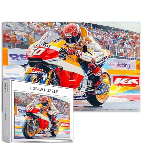 Sport-Motorrad-Puzzles für Erwachsene, Motorrad-Renn-Puzzle, anspruchsvolle Familienaktivitäten, buntes Bastelpuzzle für Heimdekoration, Geschenke, 68 x 50 cm Sport-Motorrad-Puzzles für Erwachsene, Motorrad-Renn-Puzzle, anspruchsvolle Familienaktivitäten, buntes Bastelpuzzle für Heimdekoration, Geschenke, 68 x 50 cm von Generic