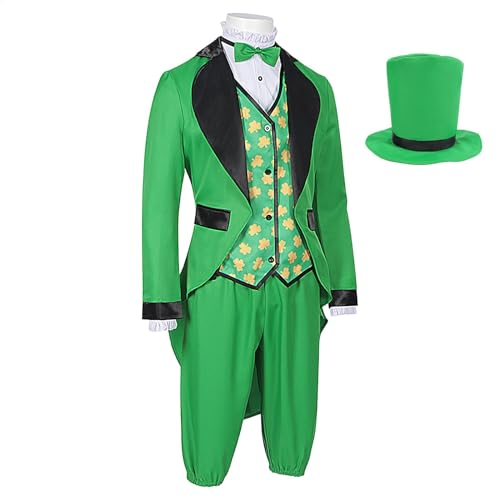 St Patricks Day Kostüm Kostüm, St Patricks Day Kostüm für Männer, St Patricks Day Kostüm für Männer, Weiche und bequeme Cosplay-Kostüme für Spielspiele, Ornamente, Geburtstagsfeiern, Feiern von Generic