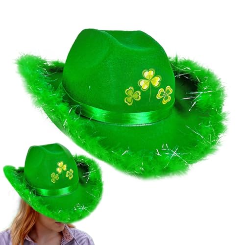 St. Patrick's Day Cowboyhut St. Patricks Patricks Day Cowgirl Hut | Irische Urlaubskappen – St. Patrick's Day Shamrock Cowgirl Caps für Männer Frauen Kostüm Parade St. Patrick's Day Cowboyhut St. Patricks Patricks Day Cowgirl Hut | Irische Urlaubskappen – St. Patrick's Day Shamrock Cowgirl Caps für Männer Frauen Kostüm Parade von Generic