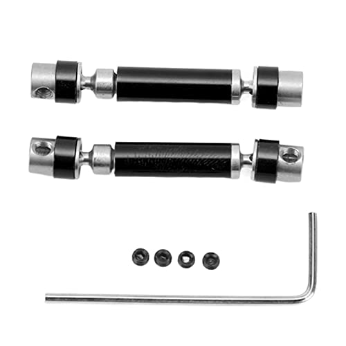 Stabile Aluminiumlegierung Vordere Heckmitte -Antriebswelle für RC -Autos | Hohe Leistung, Rostsichere Getriebewelle | Passt FMS 1/24 FCX24, Rot (Black) von Generic