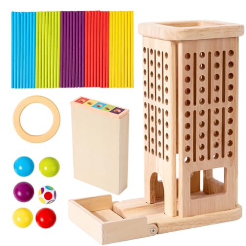Stäbchen-Stapelspiel - Stäbchenziehspiel, Zählspielzeug, Familienspiele | Hölzerne Farbenfrohe Frühe Entwicklung Fine Motor Skills Board Aktivität Für Kinder, Vorschule Und Familie von Generic
