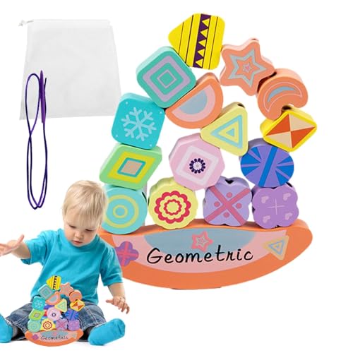 Stapelbare Bausteine, stapelbare Gleichgewichtsblöcke, Schnürspielzeug für Kinder, Lernspielzeug für Gleichgewichtsaktivitäten, Feinmotorik-Spiel für Kinder im Pree-Alter Stapelbare Bausteine, stapelbare Gleichgewichtsblöcke, Schnürspielzeug für Kinder, Lernspielzeug für Gleichgewichtsaktivitäten, Feinmotorik-Spiel für Kinder im Pree-Alter von Generic