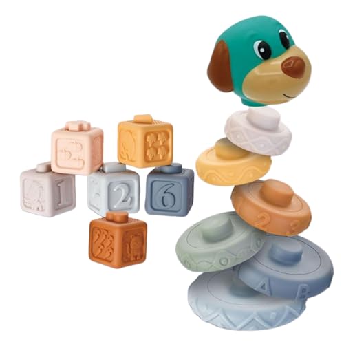 Stapelbare Bausteine für Kinder, stapelbares Bausteinspiel | Lernbausteine Tischspiel für - Tierform, buntes Baustein-Set für von Generic