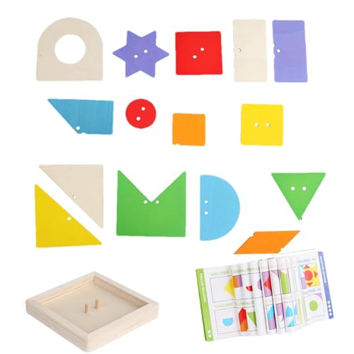 Stapelbare Geometrische Puzzles | Blockpuzzle mit Holzmuster - pädagogisches Puzzles mit geometrischen Blöcken, Blockspielzeug für 3+ und Mädchen Stapelbare Geometrische Puzzles | Blockpuzzle mit Holzmuster - pädagogisches Puzzles mit geometrischen Blöcken, Blockspielzeug für 3+ und Mädchen von Generic