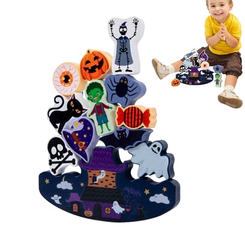 Stapelbare Holzklötze, Stapelbare Balance-Spielzeuge | Halloween Weihnachten Balance-Spielzeug, Holzspielzeug mit glatten Kanten, Gleichgewichtsspielzeug, für c Stapelbare Holzklötze, Stapelbare Balance-Spielzeuge | Halloween Weihnachten Balance-Spielzeug, Holzspielzeug mit glatten Kanten, Gleichgewichtsspielzeug, für c von Generic