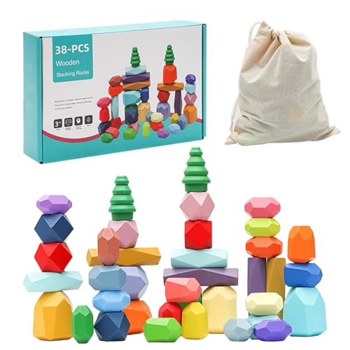 Stapelbare Sortiersteine aus Holz, sensorische Bausteine für Kinder, sensorisches stapelbares Sortierblock-Set für Mädchen, Sens Lernspielzeug Stapelbare Sortiersteine aus Holz, sensorische Bausteine für Kinder, sensorisches stapelbares Sortierblock-Set für Mädchen, Sens Lernspielzeug von Generic